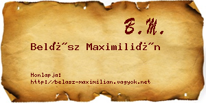 Belász Maximilián névjegykártya